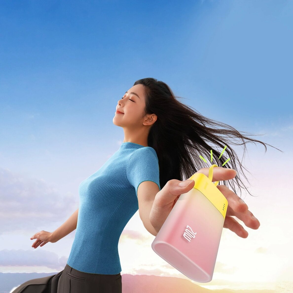 Išorinė baterija Baseus Popsicle 5200 mAh 20 W su integruotu Lightning kabeliu (+ baltas Baseus Simple USB-C – USB-C 60 W 20 V/3 A 30 cm kabelis) – geltona / rožinė 6