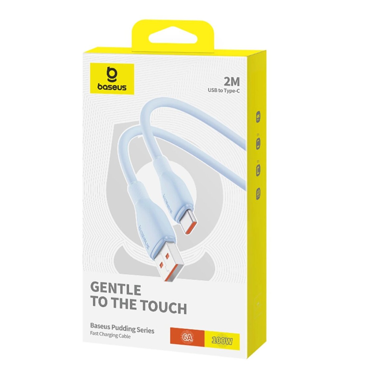 Krovimo kabelis Baseus Pudding 100 W USB-A – USB-C 2 m – mėlynas 10