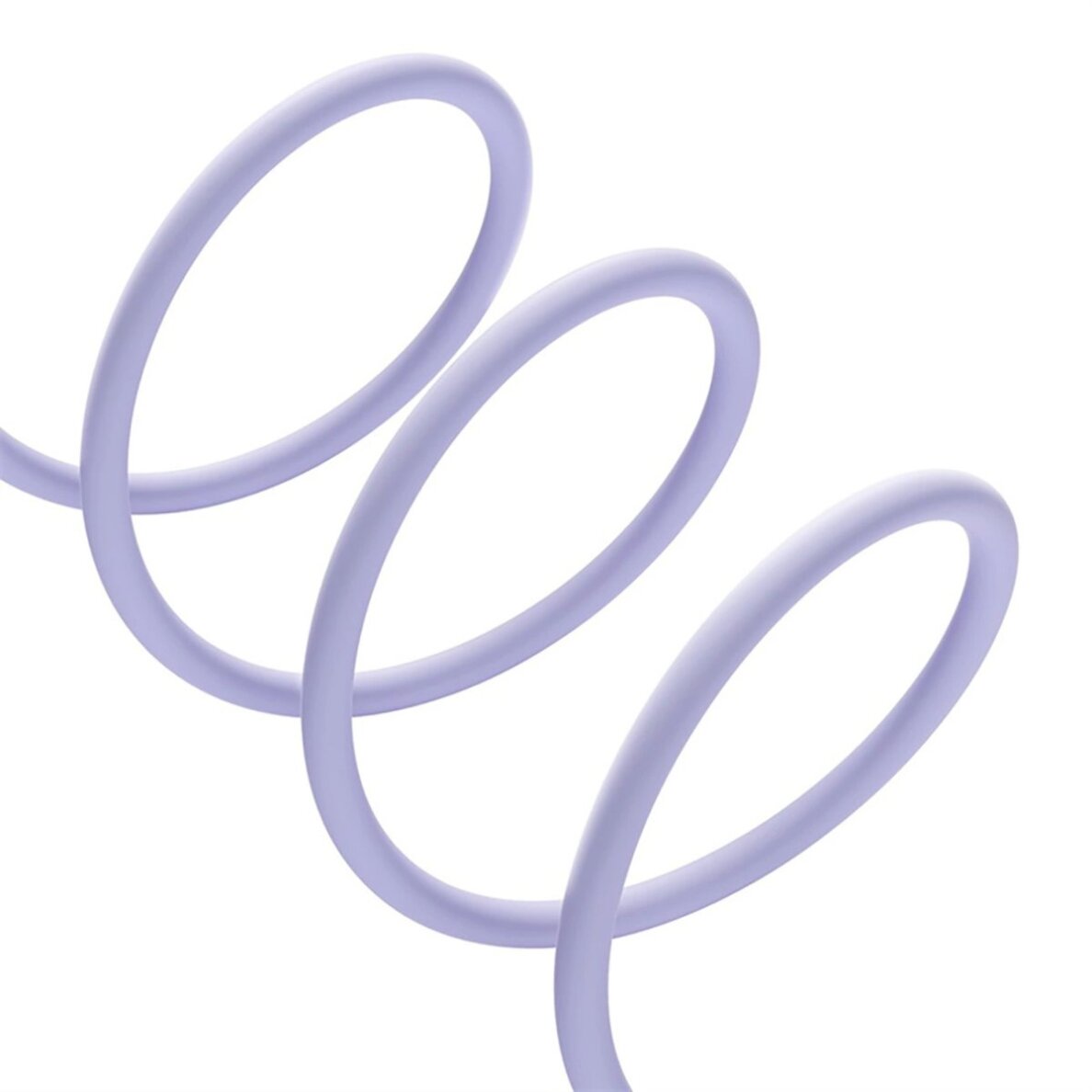 Krovimo kabelis Baseus Pudding 100 W USB-C – USB-C 2 m – violetinis 5 Krovimo kabelis Baseus Pudding 100 W USB-C – USB-C 2 m – violetinis 5