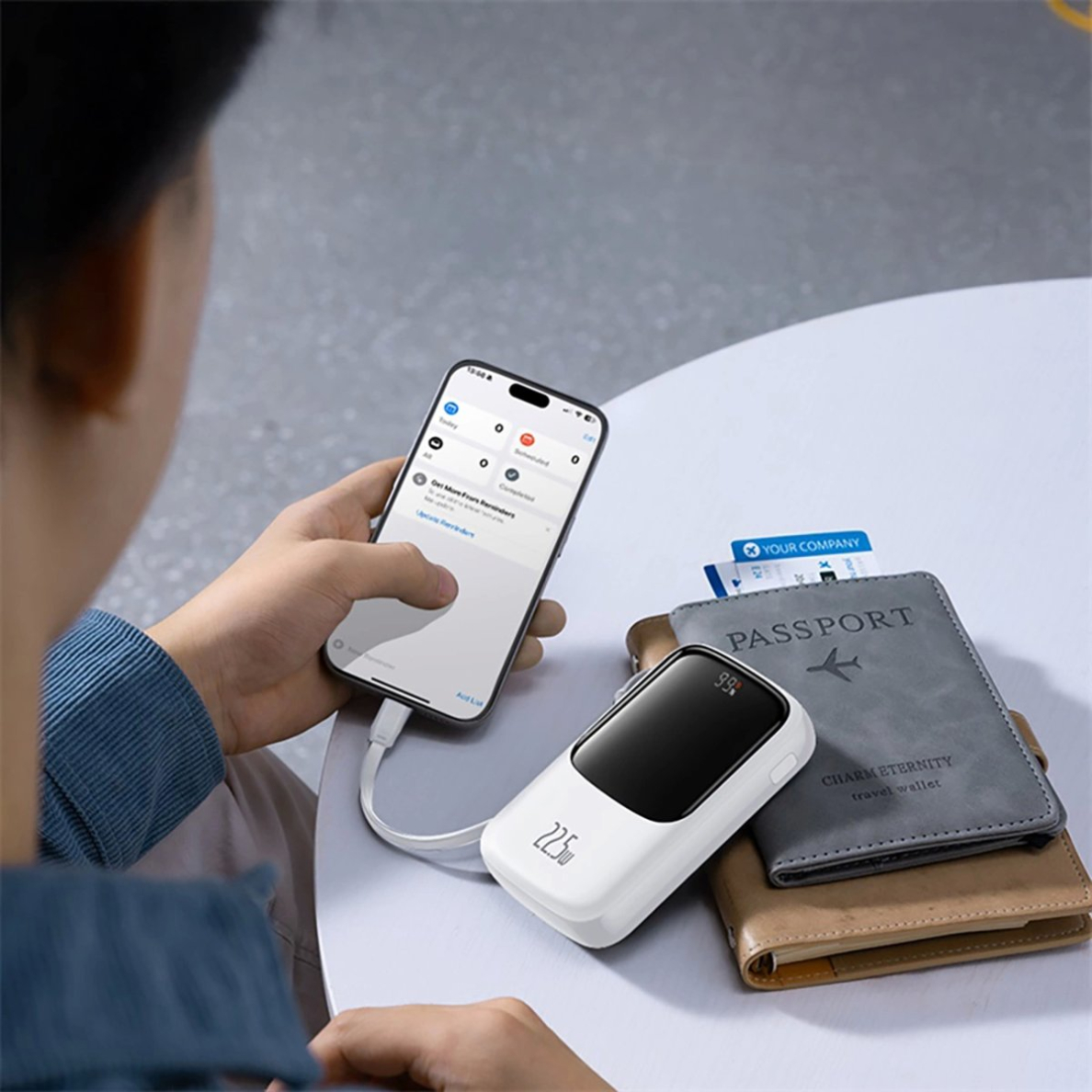 Baseus Qpow Pro+ Power Bank 22.5W 10000mAh USB-C – baltas 6 Baseus Qpow Pro+ Power Bank 22.5W 10000mAh USB-C – baltas 6