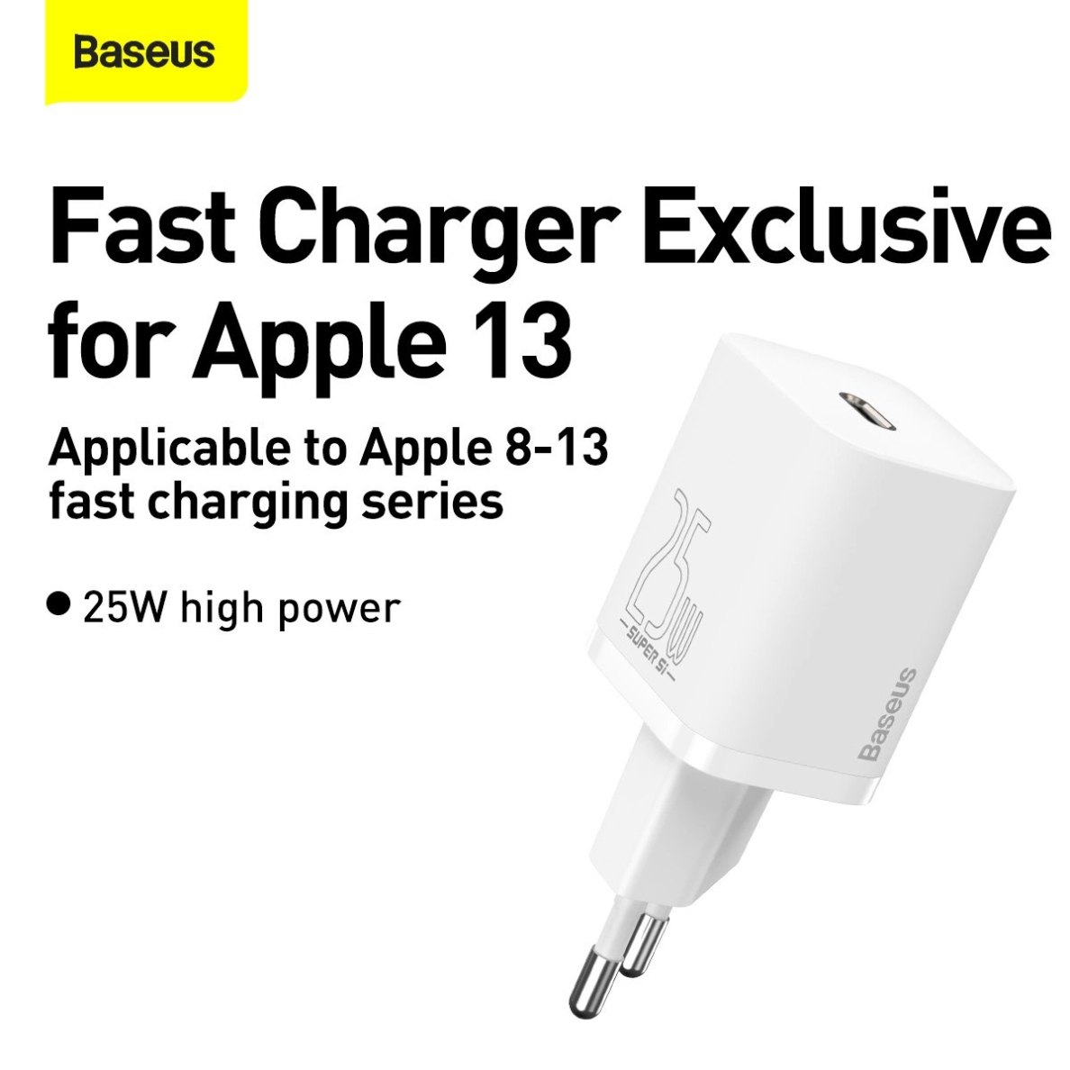 Baseus Si USB-C 25W 3A greitas įkroviklis su USB-C / USB-C 1 m kabeliu – baltas 11