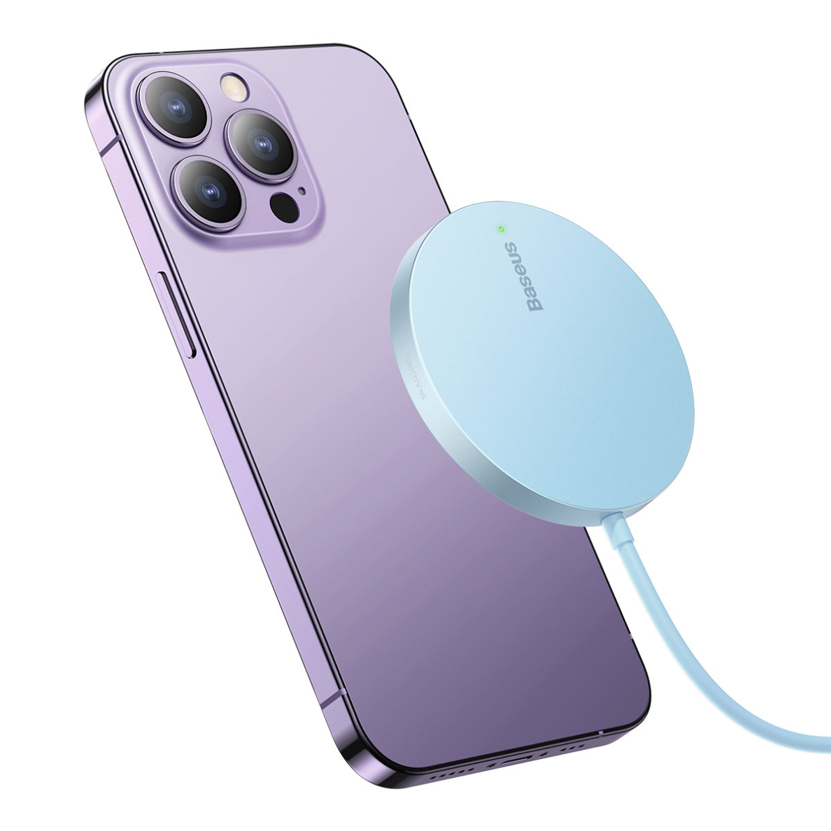 Baseus Simple Mini3 magnetic charger MagSafe Qi 15W blue Baseus Simple Mini3 magnetic charger MagSafe Qi 15W blue