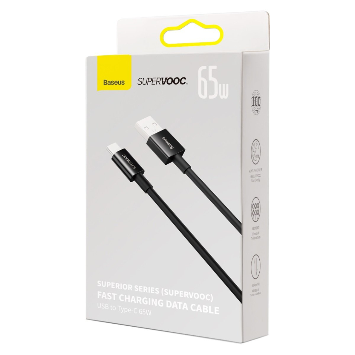 Baseus Superior Series SUPERVOOC USB-A to USB-C cable 65W 1m black 4 Baseus Superior Series SUPERVOOC USB-A to USB-C cable 65W 1m black 4