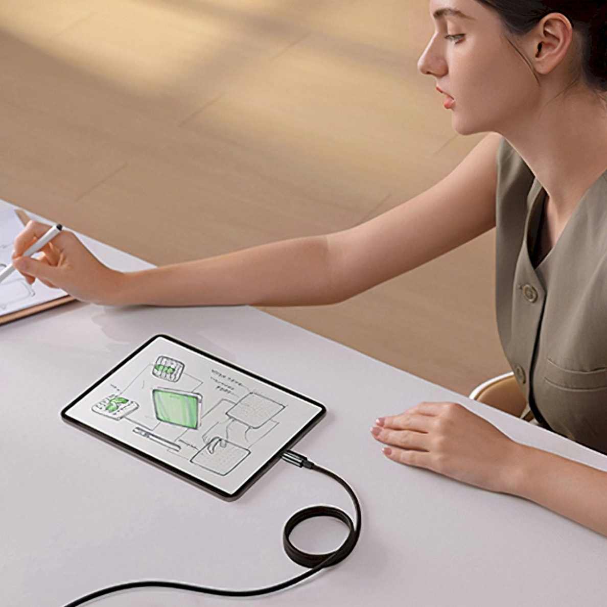 Baseus Tungsten Gold magnetinis USB-C / USB-C kabelis 100W 1 m – juodas 12