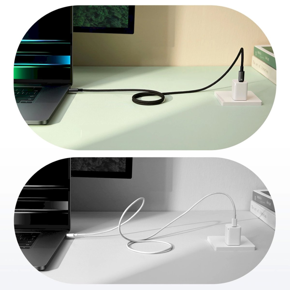 Baseus Tungsten Gold magnetinis USB-C / USB-C kabelis 100W 1 m – juodas 5