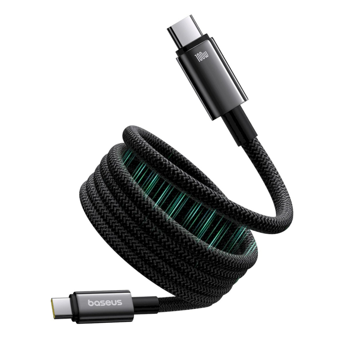 Baseus Tungsten Gold magnetinis USB-C / USB-C kabelis 100W 1 m – juodas