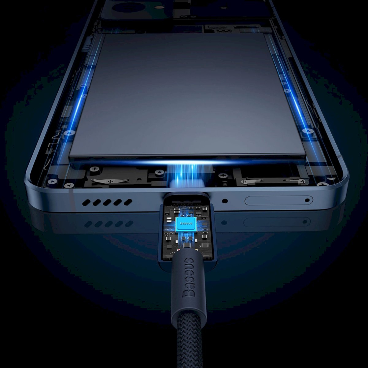 Baseus Tungsten Gold USB-C / USB-C Kabelis 100W 1m - navy blue 11 Baseus Tungsten Gold USB-C / USB-C Kabelis 100W 1m - navy blue 11