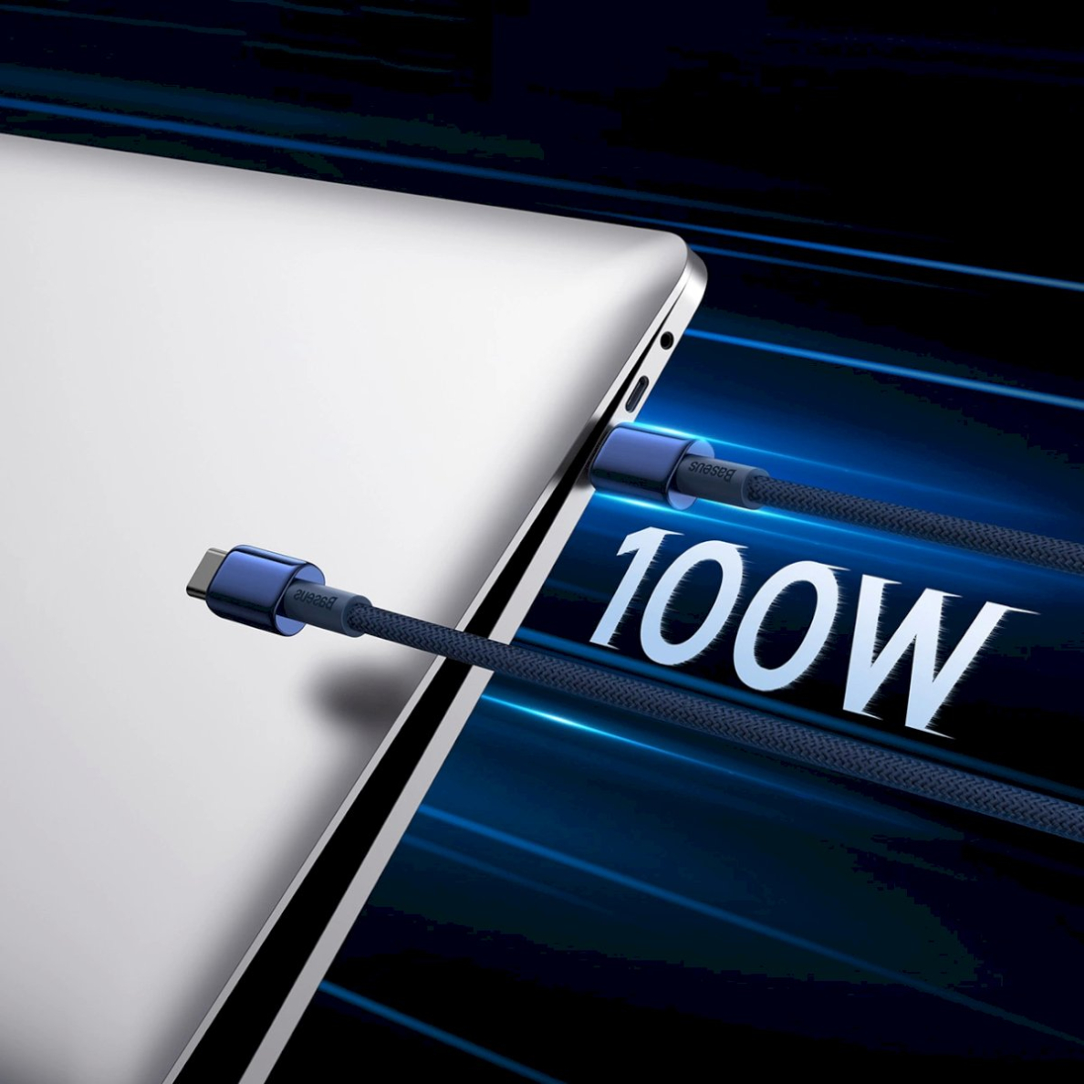 Baseus Tungsten Gold USB-C / USB-C Kabelis 100W 1m - navy blue 12 Baseus Tungsten Gold USB-C / USB-C Kabelis 100W 1m - navy blue 12