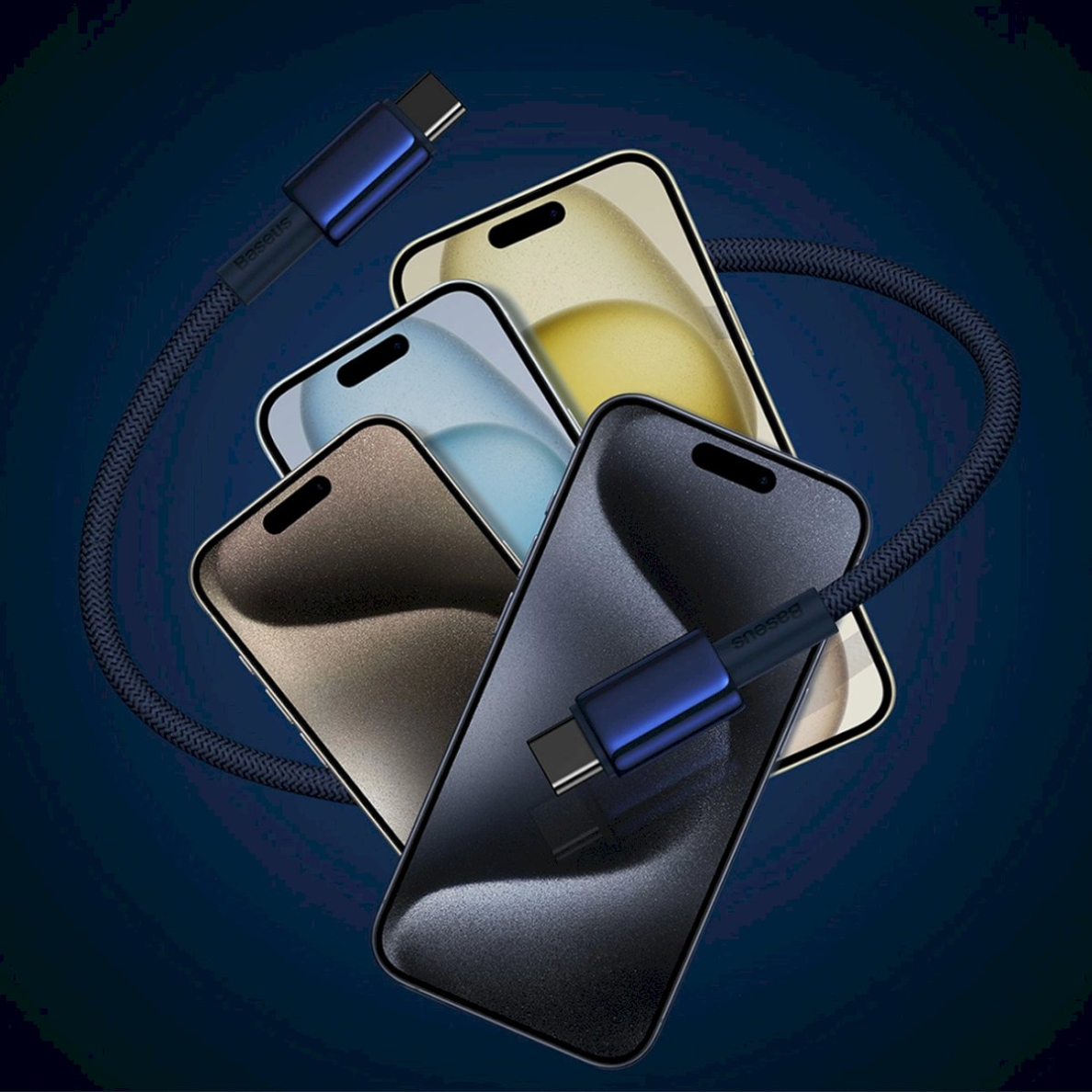 Baseus Tungsten Gold USB-C / USB-C Kabelis 100W 1m - navy blue 8 Baseus Tungsten Gold USB-C / USB-C Kabelis 100W 1m - navy blue 8