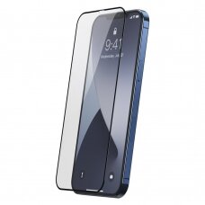 LCD apsauginis stiklas Baseus 2X Pilnai Dengiantis 0,25 Mm Iphone 12 Pro / Iphone 12 Juodais Kraštais (Sgapiph61P-Kc01)