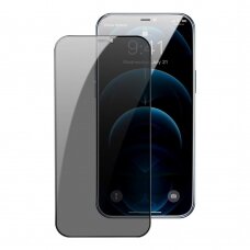 Ekrano apsauga Baseus 2x Full screen 0,3 mm Anti Spy iPhone 12 Pro / iPhone 12 (SGAPIPH61P-KS01) (tinka su dėklu) Juoda