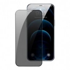 Ekrano Apsauginis Stiklas Su Rėmeliu (tinka su dėklu) Baseus 2x Full screen 0,3 mm Anti Spy iPhone 13 mini (SGQP010601)