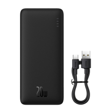Baseus Airpow 20W 20000mAh Power Bank su Baseus Simple Series USB-A – USB-C 50 cm kabeliu – juodas