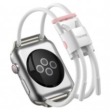 Baseus bracelet apyrankės dirželis Apple Watch 38 mm / 40 mm baltas (LBAPWA4-A24)