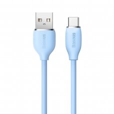 Kabelis Baseus USB - USB Type C 100W 1.2 m Jelly Liquid Silica Mėlynas