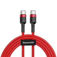 Kabelis Baseus Cafule Cable Durable Nylon Braided Wire Usb-C Pd / Usb-C Pd Pd2.0 60W 20V 3A Qc3.0 1M raudonas