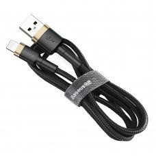 USB Kabelis Durable Nylon Braided Wire Usb / Lightning Qc3.0 1.5A 2M Juodas/auksinis (Calklf-Cv1)