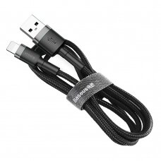 USB Kabelis Durable Nylon Braided Wire Usb / Lightning Qc3.0 1.5A 2M Juodas/pilkas (Calklf-Cg1) UGLX912