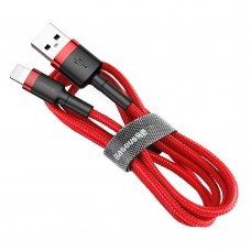 USB Kabelis Durable Nylon Braided Wire Usb / Lightning Qc3.0 2.4A 1M raudonas (Calklf-B09)