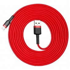 USB Kabelis Durable Nylon Braided Wire Usb / Lightning Qc3.0 2A 3M raudonas (Calklf-R09)