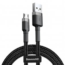 Baseus Cafule Cable Durable Nylon Braided Wire Usb / Micro Usb Qc3.0 1.5A 2M Black-Grey (Camklf-Cg1) Ex-Display