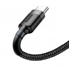 USB Kabelis Durable Nylon Braided Wire Usb / Usb-C Qc3.0 3A 0,5M Juodas/pilkas (Catklf-Ag1)