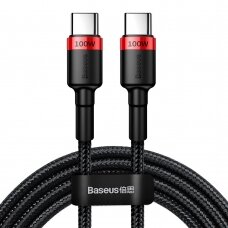 Baseus Cafule kabelis su nailoniniu pynimu USB Typ C PD Power Delivery 2.0 100W 20V 5A 2m juodas (CATKLF-AL91) NDRX65