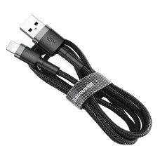 Krovimo kabelis Baseus Cafule USB-A / Lightning 1.5 A QC 3.0 2 m – juodas