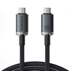 Baseus Crystal Shine CB000089 USB-C / USB-C USB3.2 kabelis 100W 20Gb 1.5 m – juodas
