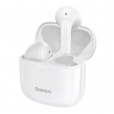 Belaidės Ausinės atsparios vandeniui Baseus E3 wireless Bluetooth 5.0 TWS Earbuds earphones waterproof IP64 Baltos (NGTW080002)