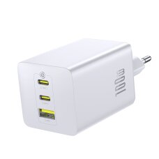 Sieninis įkroviklis Baseus EnerFill FE11 2 x USB-C / USB-A 100 W – baltas