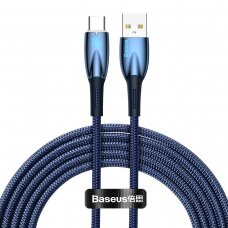 Baseus Glimmer Series Fast Charging Cable USB-A - USB-C 100W 480Mbps 2m Mėlynas