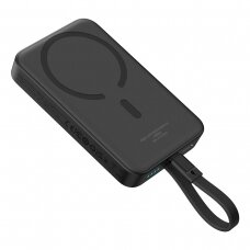 Baseus Magnetic Mini MagSafe 10000mAh 30W powerbankbuilt-in USB-C Kabelis - Juodas + Baseus Simple Series USB-C - USB-C 60W 0.3m Kabelis
