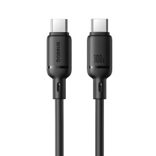 Krovimo kabelis Baseus Silky Series 100 W USB-C – USB-C 1 m – juodas