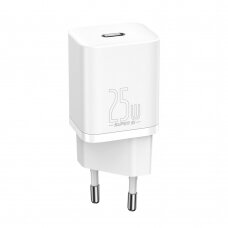 Pakrovėjas Baseus Super Si 1C USB Type C 25W Power Delivery Quick Charge Baltas (CCSP020102) NDRX65