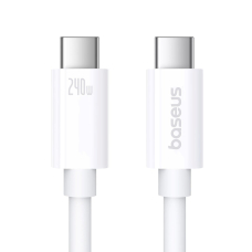 Baseus Superior 2 CB000066 USB-C / USB-C USB4 kabelis 240W 1.8 m – baltas