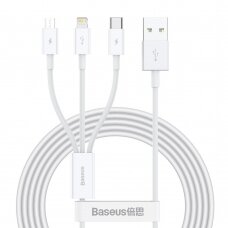 Baseus Superior Kabelis USB - Lightning / micro USB / USB Type 3,5 A 1,5m Baltas (CAMLTYS-02)