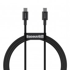 Greito Įkrovimo Kabelis Baseus Superior USB Type C - USB Type C FCP 100W 5A 20V 1m Juodas (CATYS-B01)