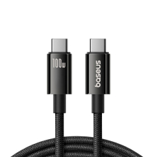 Baseus Tungsten Gold USB-C 3.2 / USB-C 3.2 kabelis 100W 4K 60Hz 1.5 m – juodas