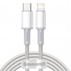 Kabelis Baseus usb Type C - Lightning cable Power Delivery fast charge 20 W 2 m baltas (CATLGD-A02)