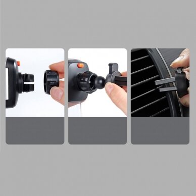 Gravitacinis Automobilinis Telefono Laikiklis montuojamas į groteles ir ant panelės Baseus 2in1 Juodas (SUYK000001) 19 Gravitacinis Automobilinis Telefono Laikiklis montuojamas į groteles ir ant panelės Baseus 2in1 Juodas (SUYK000001) 19