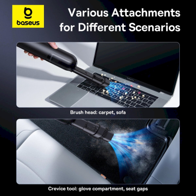 Baseus A0 Pro 4000Pa HEPA wireless car vacuum cleaner - Juodas 11 Baseus A0 Pro 4000Pa HEPA wireless car vacuum cleaner - Juodas 11