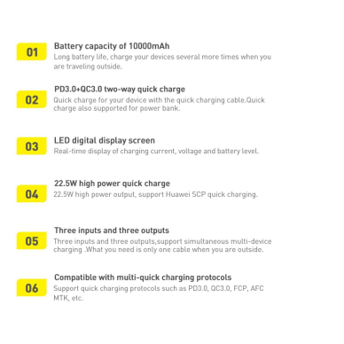 Baseus Adaman Metal power bank with fast charging 10000mAh 22.5W (Overseas Edition 2021) black + USB-A - USB-C 3A cable 0.3m black 24 Baseus Adaman Metal power bank with fast charging 10000mAh 22.5W (Overseas Edition 2021) black + USB-A - USB-C 3A cable 0.3m black 24