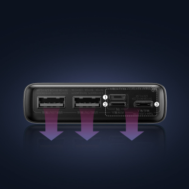 Baseus Adaman power bank with fast charging 20000mAh 22.5W + USB C 3A cable 0.3m black 10
