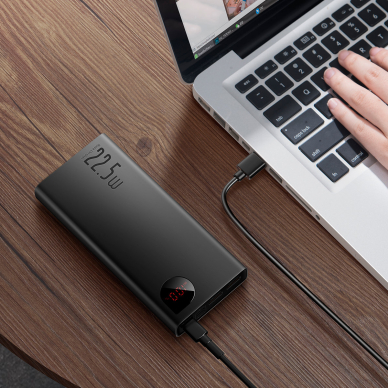Baseus Adaman power bank with fast charging 20000mAh 22.5W + USB C 3A cable 0.3m black 7