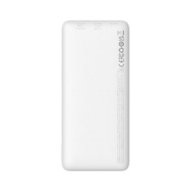 Išorinė baterija Baseus Airpow 20W 10000 mAh su Baseus Simple Series USB-A – USB-C 30 cm kabeliu – balta 2 Išorinė baterija Baseus Airpow 20W 10000 mAh su Baseus Simple Series USB-A – USB-C 30 cm kabeliu – balta 2