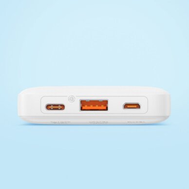 Išorinė baterija Baseus Airpow 20W 10000 mAh su Baseus Simple Series USB-A – USB-C 30 cm kabeliu – balta 11 Išorinė baterija Baseus Airpow 20W 10000 mAh su Baseus Simple Series USB-A – USB-C 30 cm kabeliu – balta 11