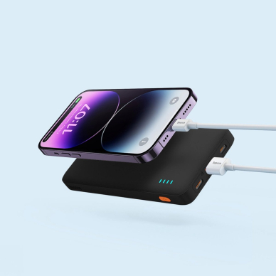 Baseus Airpow 20W 10000mAh Power Bank su Baseus Simple Series USB-A – USB-C 30 cm kabeliu – juodas 10