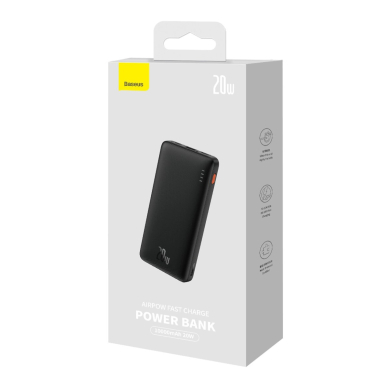 Baseus Airpow 20W 10000mAh Power Bank su Baseus Simple Series USB-A – USB-C 30 cm kabeliu – juodas 7