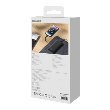 Baseus Airpow 20W 10000mAh Power Bank su Baseus Simple Series USB-A – USB-C 30 cm kabeliu – juodas 8